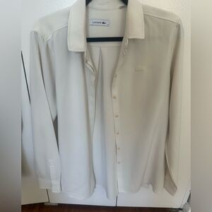 Lacoste Women's Wrinkle Free Off White Button Down Shirt
